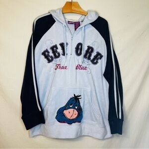 Eeyore Fleece Women’s Hoodie Sweatshirt Size XXL (18-20) Quarter Zip Preowned